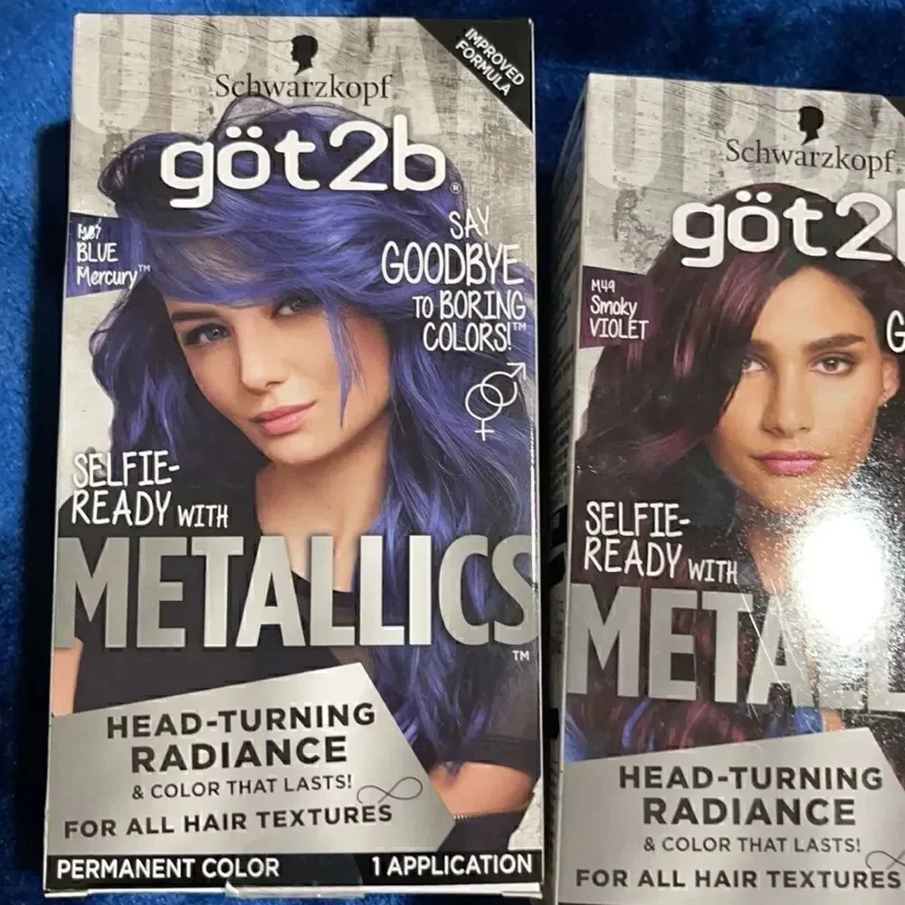 Got2b hair color metallics blue and Smokey violet